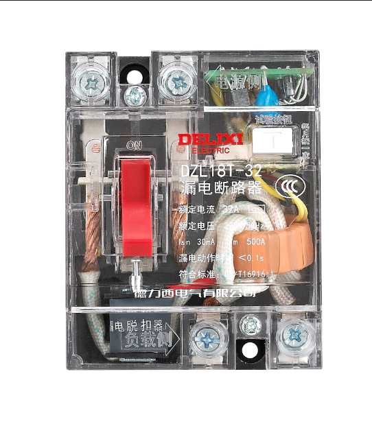DZL18T Transparent Earth Residual Current Circuit Breaker - Vista 2
