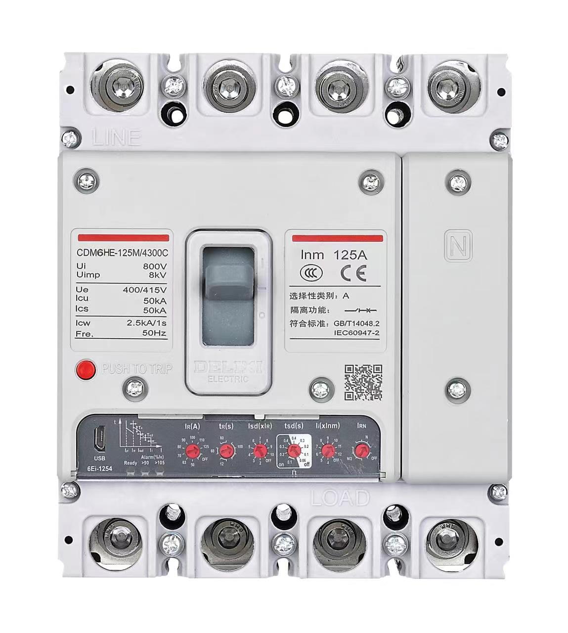 CDM6HE Electronic Moulded Case Circuit Breaker