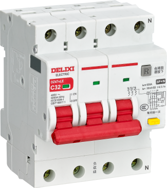 DZ47vLE-U3C32-3P+N Miniature Earth Residual Current Circuit Breaker